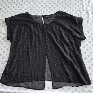 Lane Bryant Black Sheer Blouse